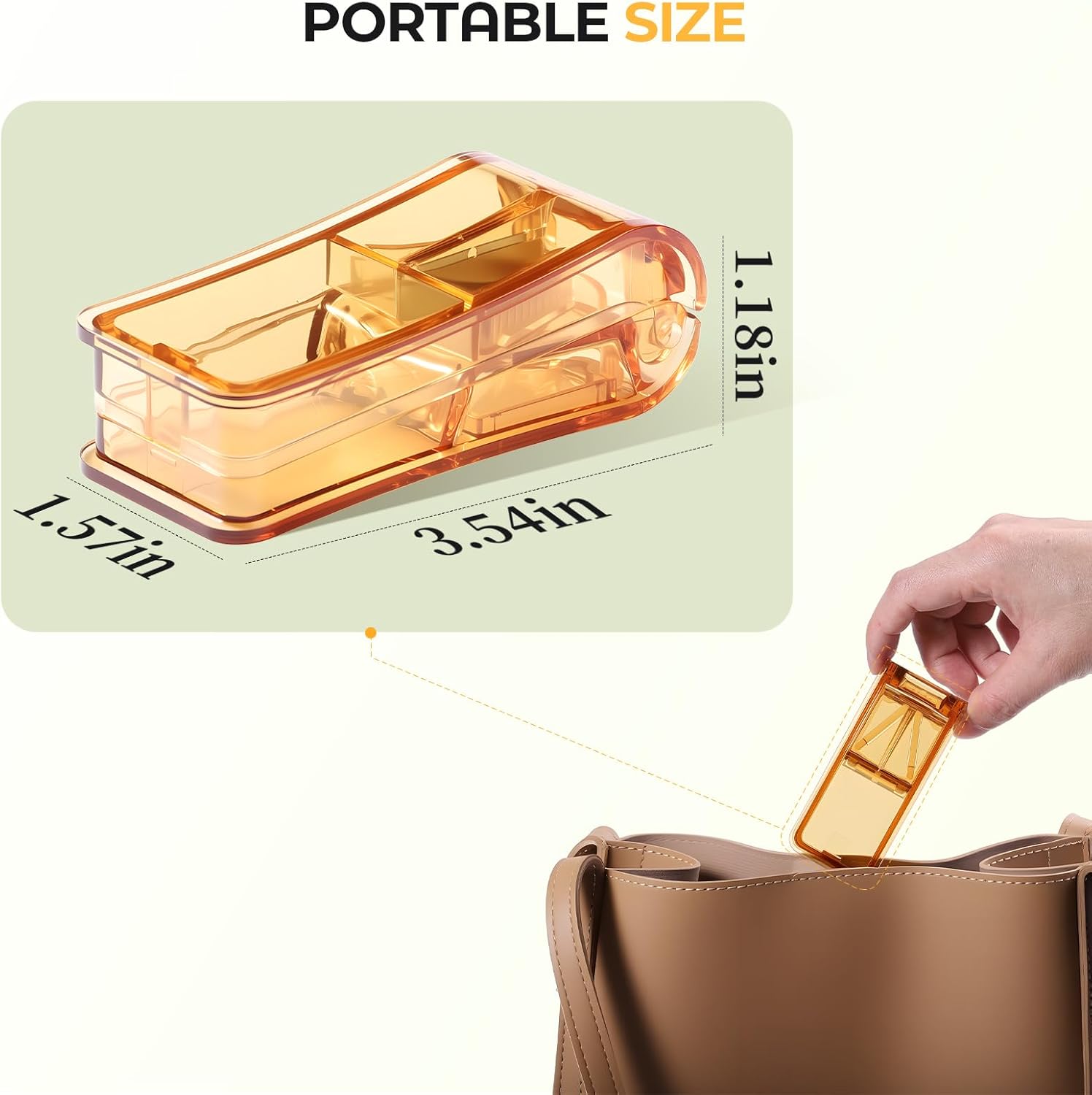 2PCS Pill Cutter for Small and Tiny Pills, Professional Pill Splitter for Cutting Small Pills or Large Pills in Half - Brown