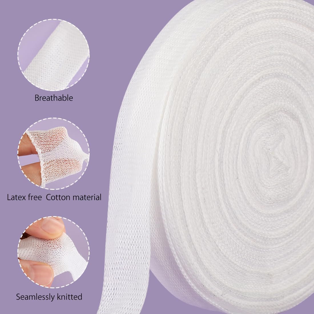 Finger Tubular Bandage, Net Wound Dressing Stretch Tubing Gauze Dressing Retainer Breathable Thumb Toe Covers for Wounds Finger Applicator and Splint, 1.5CM X 20M