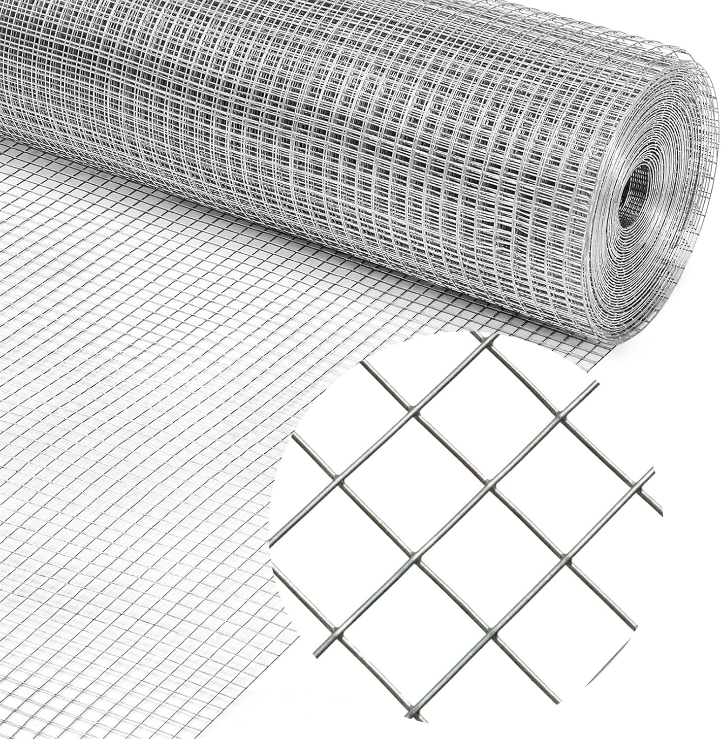 Hardware Cloth, Metal Wire Mesh Roll Galvanized Wire Chicken Coop Welded Wire Mesh Fence for Poultry Netting Garden Protection,15.7in x 32.8ft