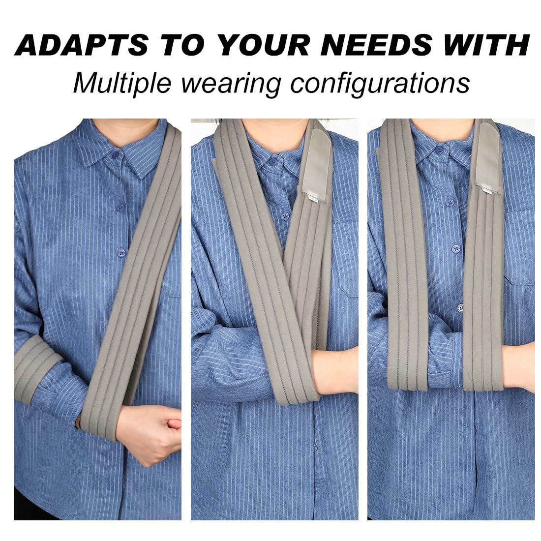 Arm Sling Shoulder Immobilizer Adjustable Arm Support Sling Lightweight Rotator Cuff Support Brace Strap for Arm Wrist Hand Elbow Clavicle Injury Broken or Fractured Forearm Bones