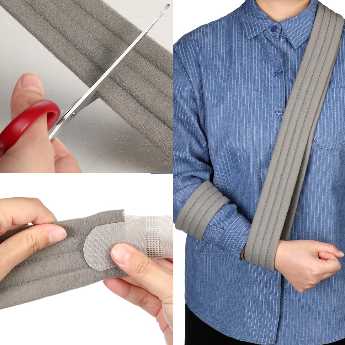 Arm Sling Shoulder Immobilizer Adjustable Arm Support Sling Lightweight Rotator Cuff Support Brace Strap for Arm Wrist Hand Elbow Clavicle Injury Broken or Fractured Forearm Bones