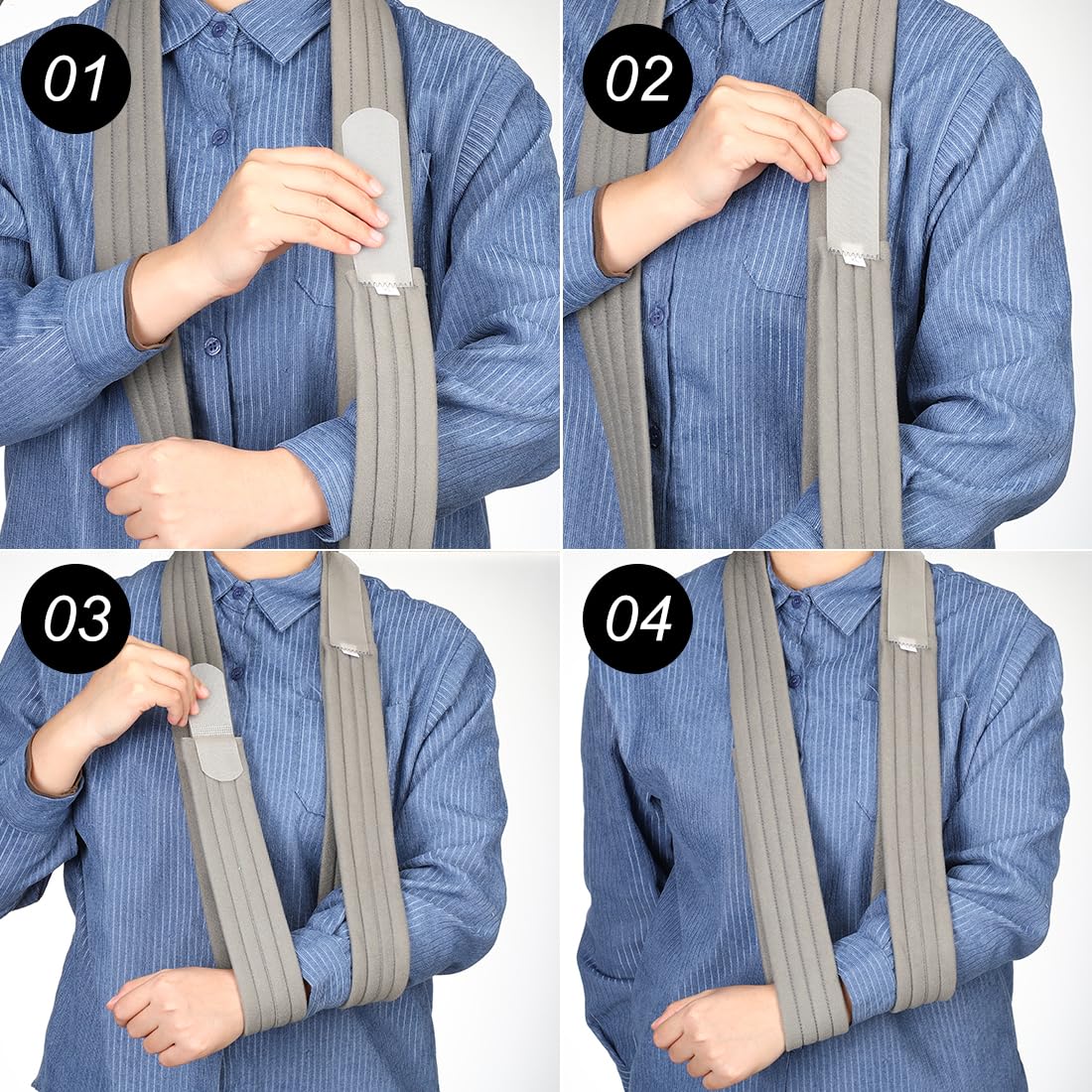 Arm Sling Shoulder Immobilizer Adjustable Arm Support Sling Lightweight Rotator Cuff Support Brace Strap for Arm Wrist Hand Elbow Clavicle Injury Broken or Fractured Forearm Bones
