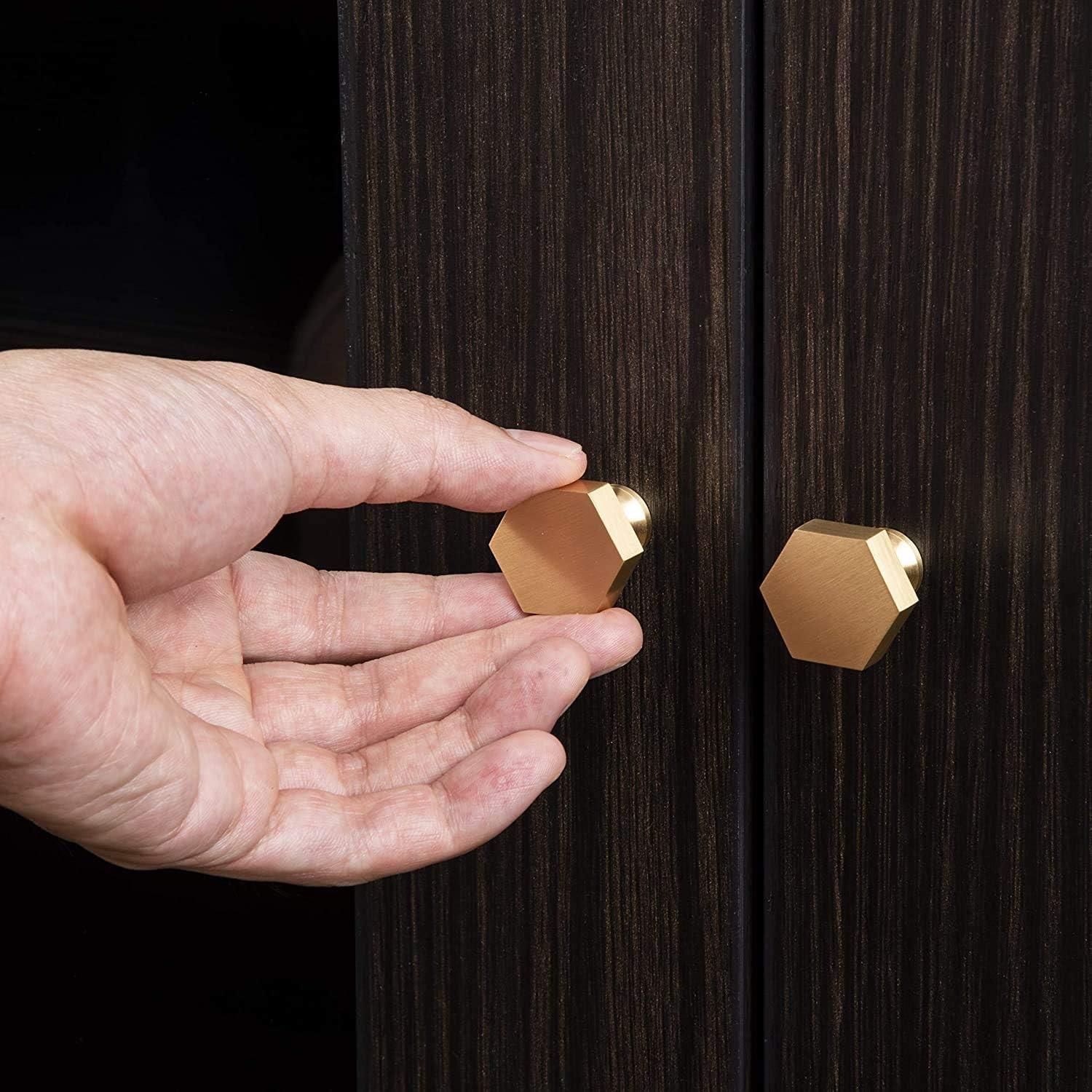IME Drawer Knobs, Brass Cabinet Door Knobs Furniture Cupboard Pull Handle Wardrobe Dressers Knobs Hardware with Screw 3PCS 30X20MM