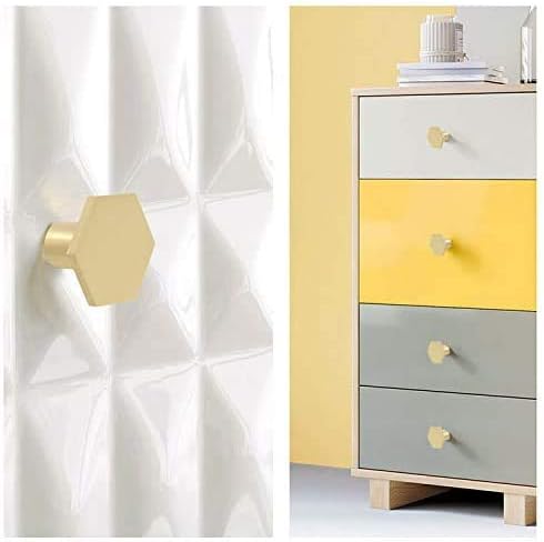 IME Drawer Knobs, Brass Cabinet Door Knobs Furniture Cupboard Pull Handle Wardrobe Dressers Knobs Hardware with Screw 3PCS 30X20MM