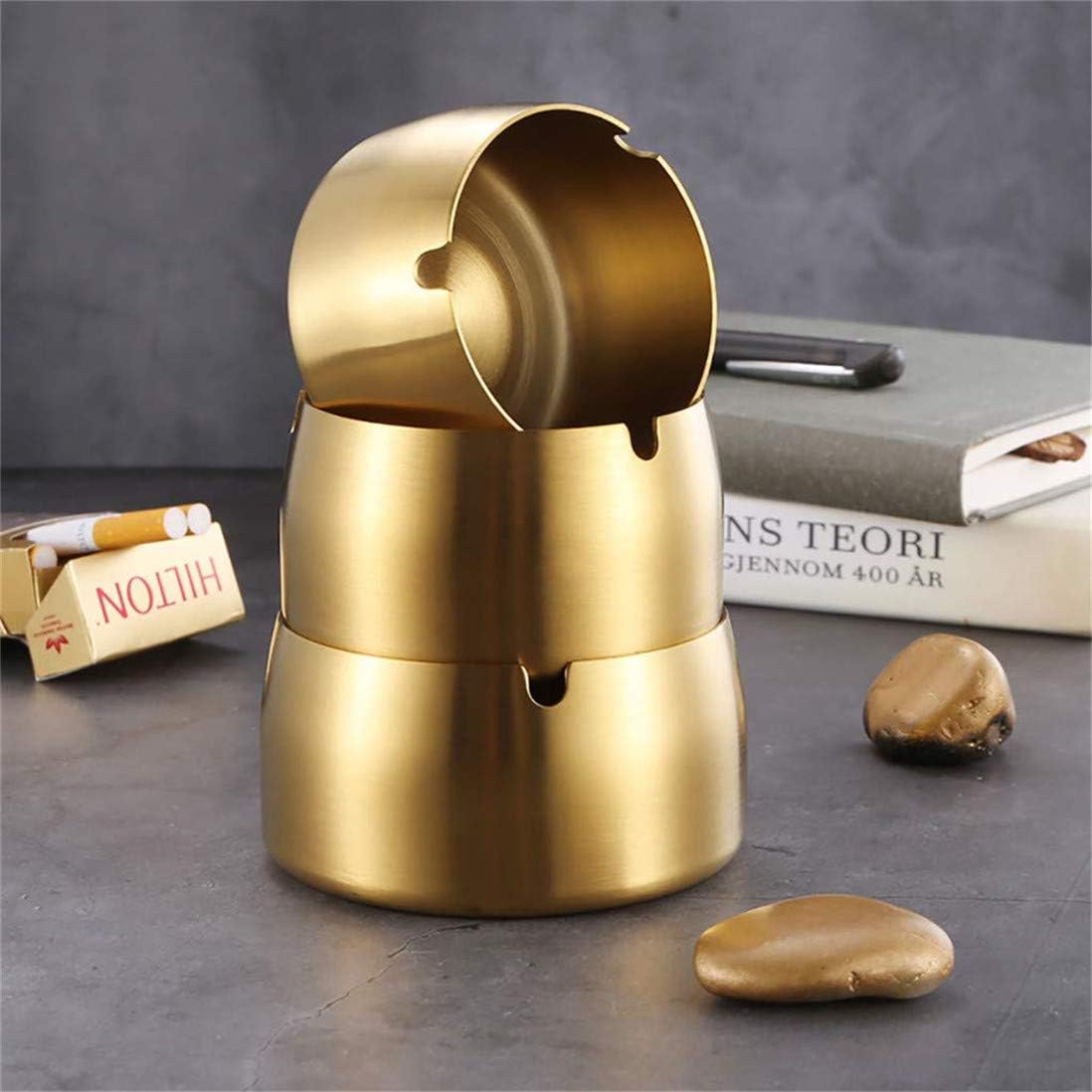 IME Windproof Ashtray Portable Ash Tray Stainless Steel Smoke Ashtrays for Patio Outdoors Home Office Party Bar