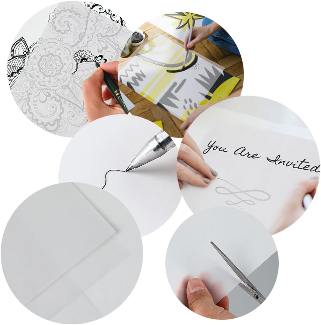 Translucent Sulfuric Paper A4 Tracing Paper 50 Sheets Copy Transfer Sulfuric Acid Paper for Animation Calligraphy Drawing Copying