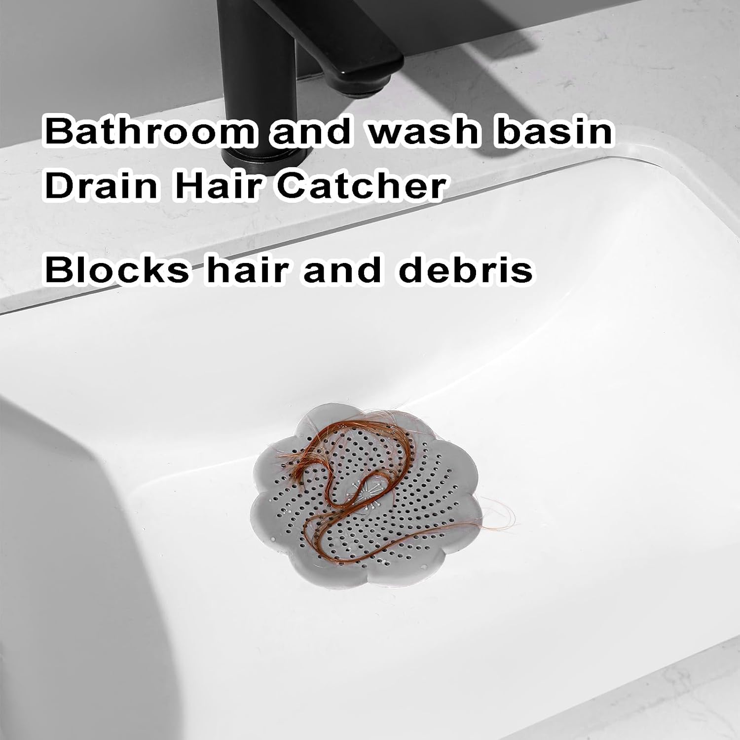 3 Pcs Shower Drain Covers Hair Catcher, 5.7 Inch Silicone Kitchen Sink Strainer Bathroom Shower Sink Stopper - Drain Cover Hair Trap, Filter for Kitchen Bathroom Tub