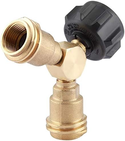 Propane Splitter, Propane Y Splitter Tee Solid Brass with 1-Male QCC and 2-Female QCC for BBQ Grill,Camping Stoves, Gas Burners, Heater, Fire Pit
