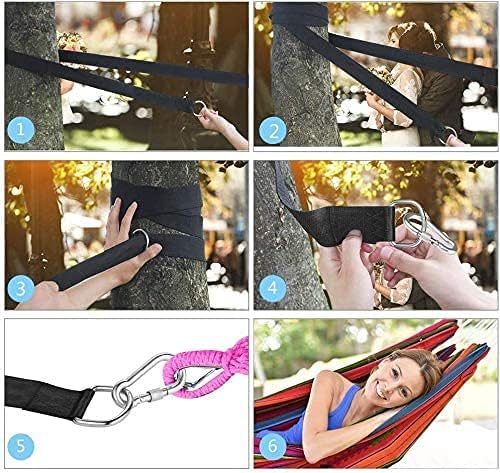 Tree Swing Straps Hanging Kit Holds 2200 lbs, 5FT Swing Straps 2 Pack Tree Protector Mats with 2 Safety Heavy Duty Carabiner & 1 Stainless Steel Swivel, Carry Bag Included, Perfect for Hammocks & Most Swing Seats