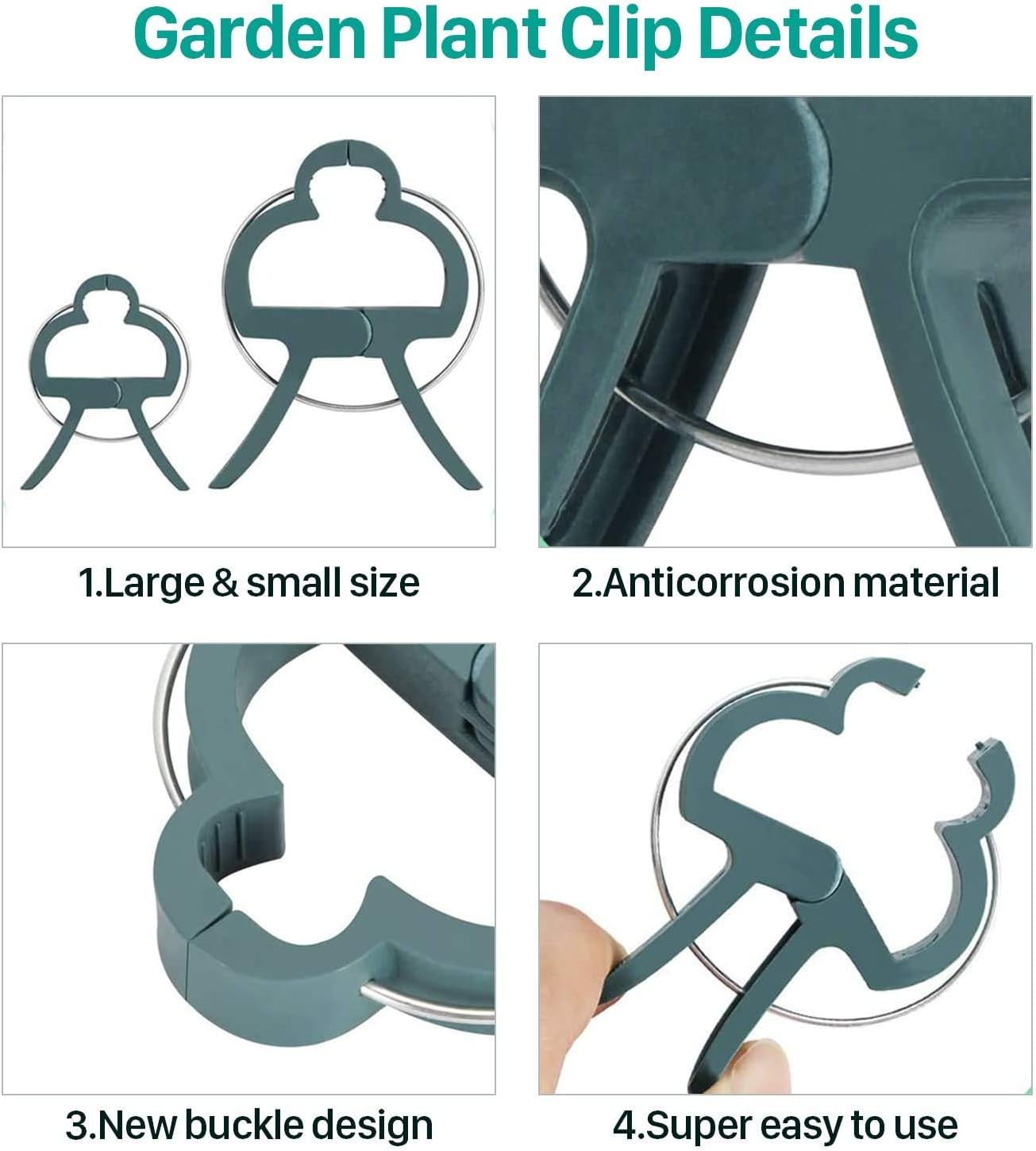 100 Pack Plant Support Clips for Flowers, Vines, Tomatoes - Garden Stem and Stalk Support for Upright Growth Large Size