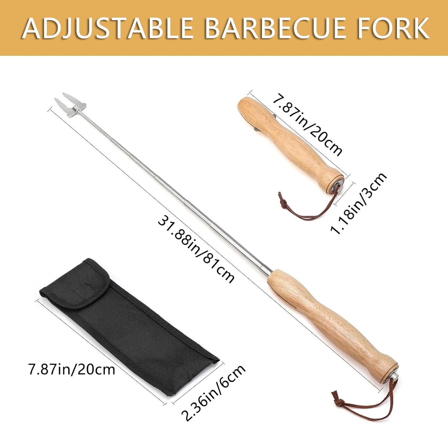 Marshmallow Roasting Sticks, 32 Inch Long Stainless Steel SmoresSticks Extendable Marshmallow Sticks Barbecue Forks for Fire Pit Campfire BBQ