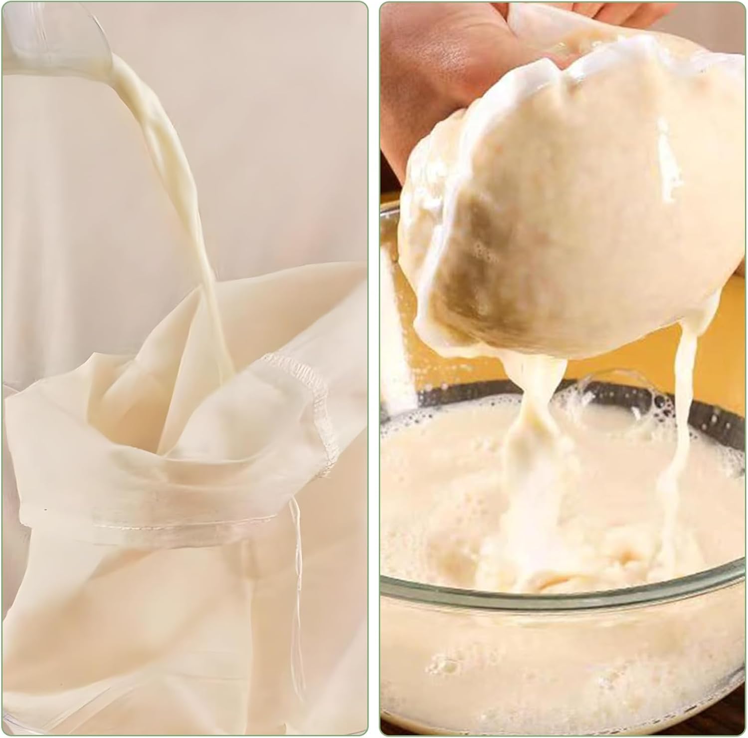 Nut Milk Bags, 3 Pack Cheesecloth Bags Filter, 13.78 x 17.72 in, Unbleached Cotton Muslin Cloth Bags for Cheese, Tea, Yogurt, Nut Milk, Juice, Wine, Coffee