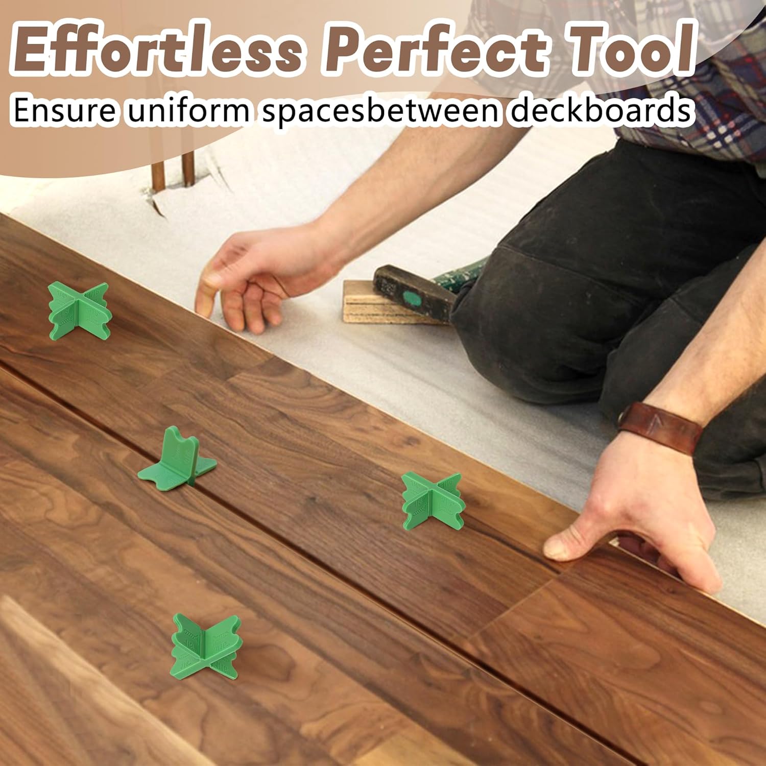 8 Pcs ABS Deck Spacer Tool,4 Thicknesses Deck Board Spacers 1/16", 1/8", 3/16", 1/4" ,Deck Spacers Assorted for Pressure Treated Composite Decking