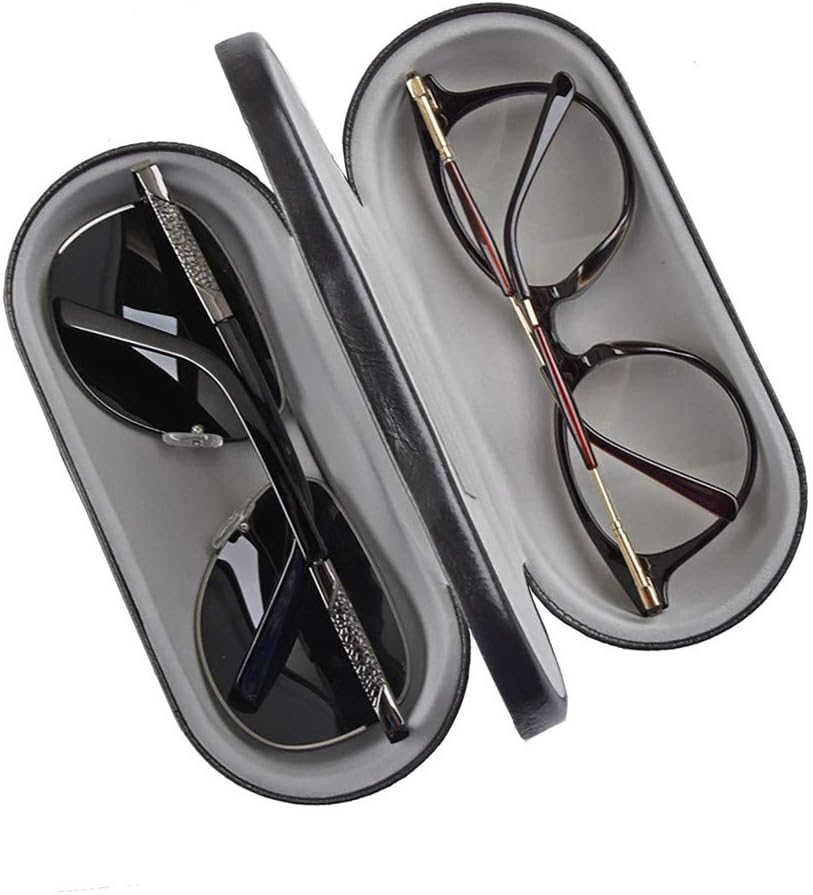 2 in 1 Dual Glasses Case Hard Shell Eyeglass Case Protective for 2 Eyeglasses Not Suitable for Sunglasses
