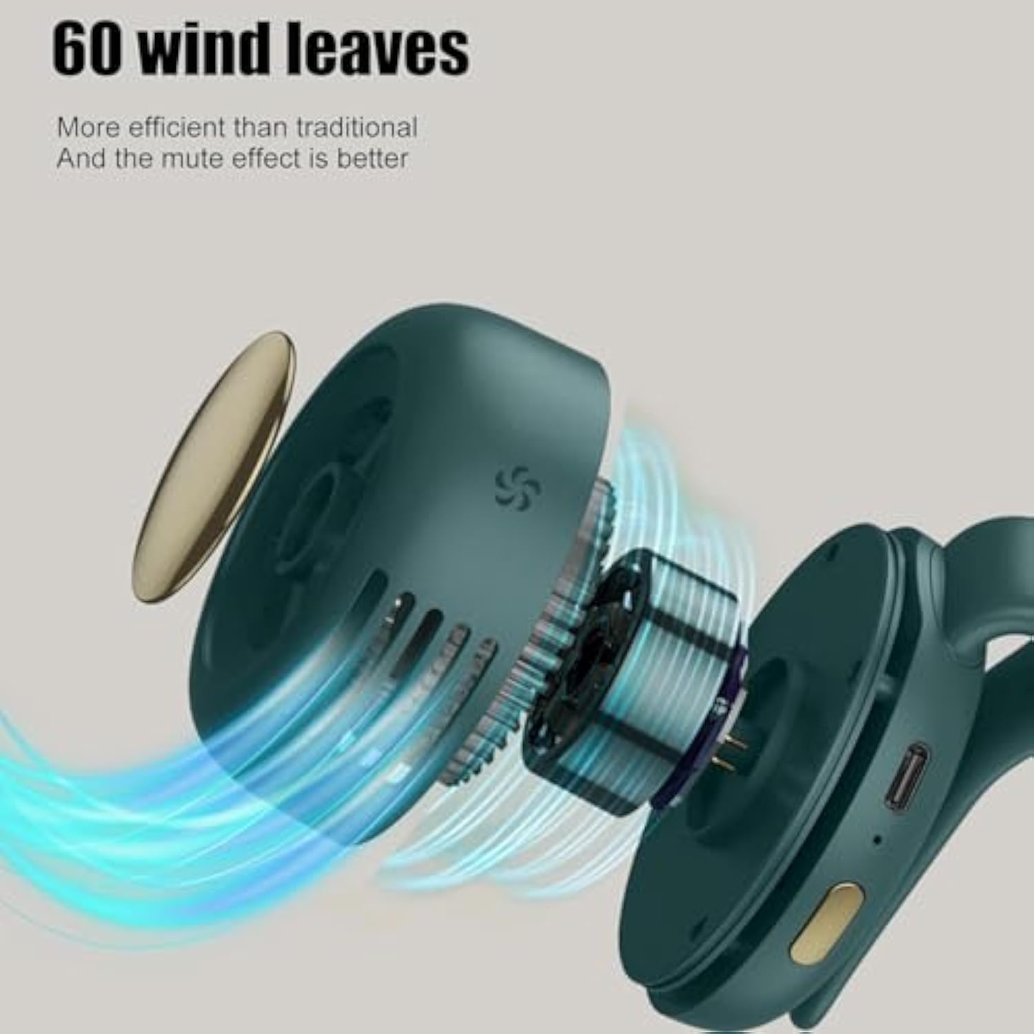 Portable Silent Mini Bladeless Fan Clip On, mini clip on fan, portable mini bladeless fan clip on, Suitable for Outdoor & Travel & Office, Travel Accessories white, 1pcs