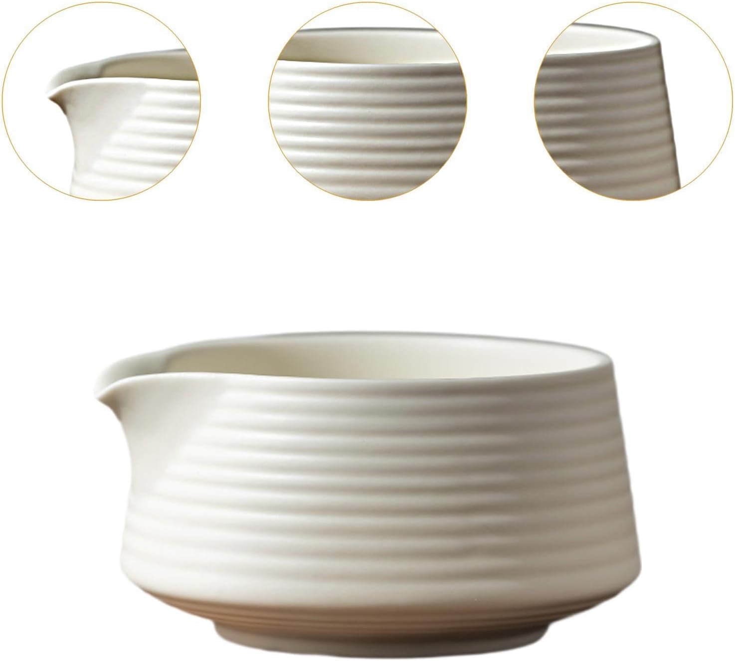 Japanese Matcha Bowl Handmade Matcha Ceremony Matcha Cup with Spout for Restaurant, White