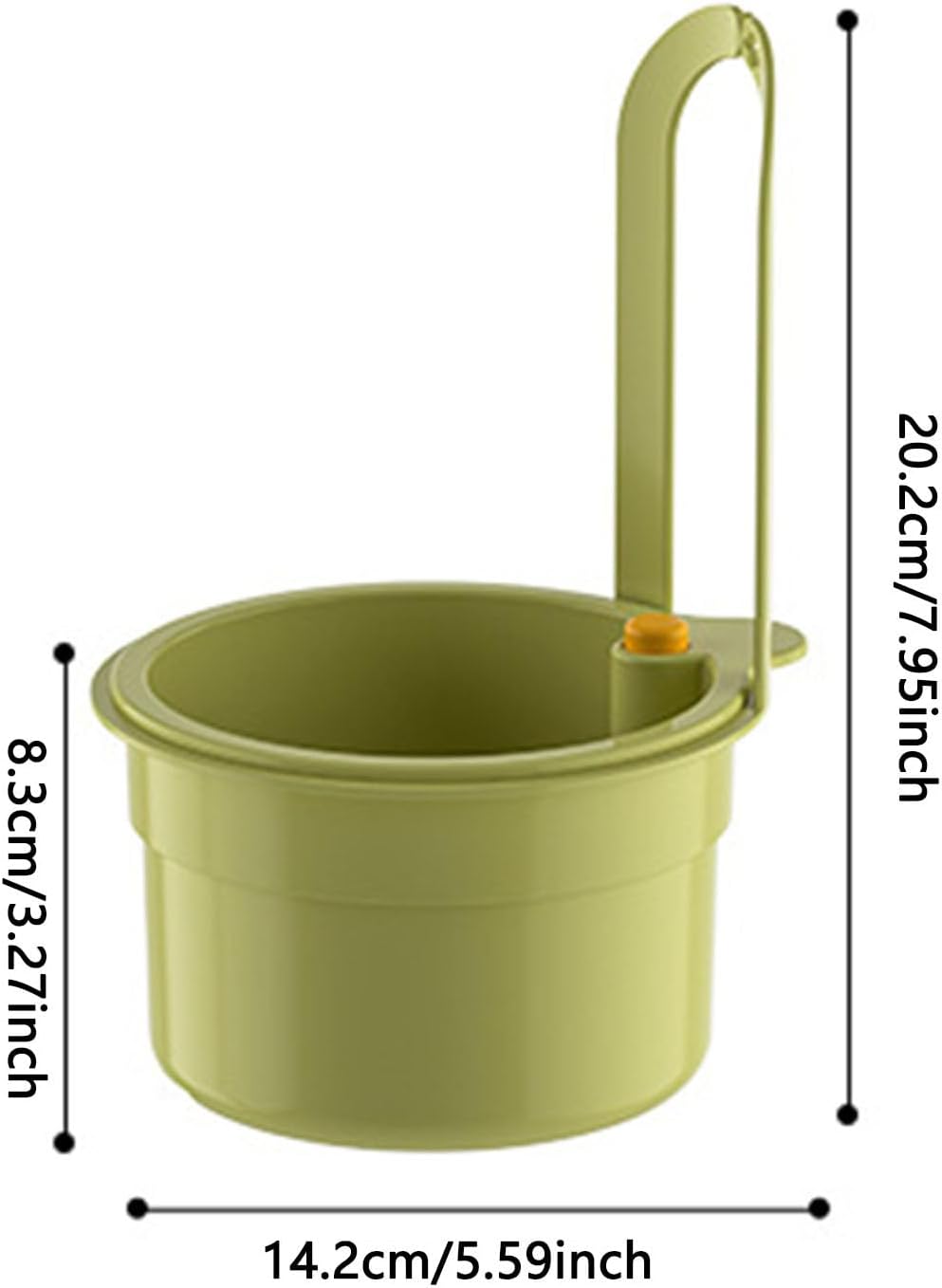 Kitchen Sink Strainer Basket, Self Cleaning Sink Food Waste Catcher, Faucet Hanging, Press Automatic Dumping Kitchen Draining Basket, Waste Rack Trash Catcher for Leftovers Green+White+Yellow