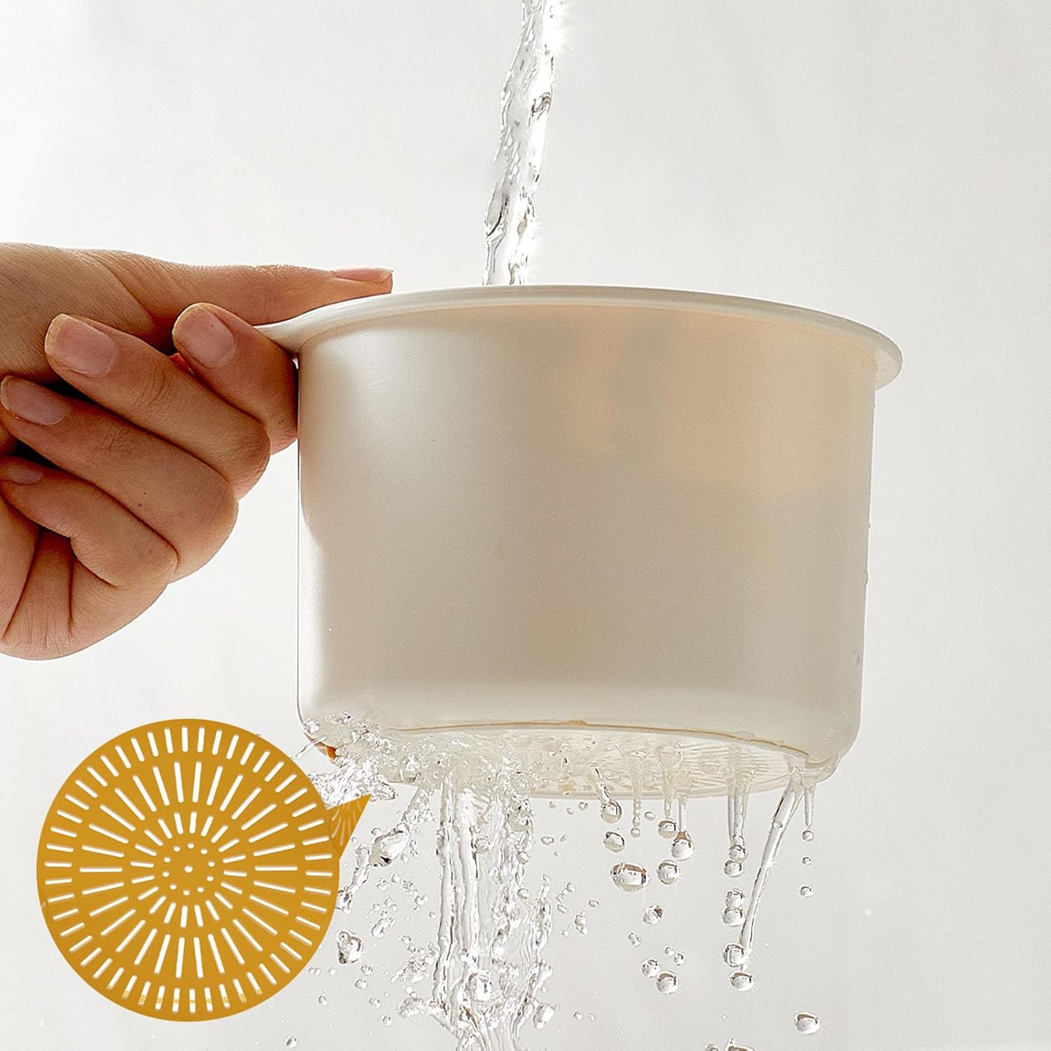Kitchen Sink Strainer Basket, Self Cleaning Sink Food Waste Catcher, Faucet Hanging, Press Automatic Dumping Kitchen Draining Basket, Waste Rack Trash Catcher for Leftovers Green+White+Yellow