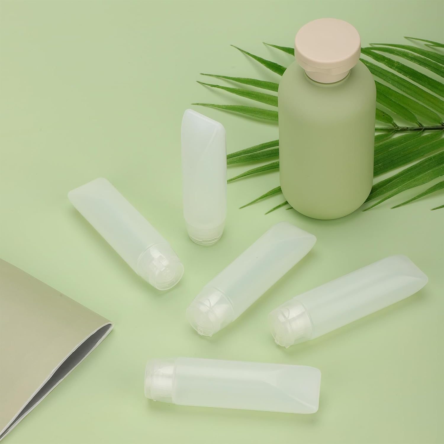 5-Pack 1oz Travel Bottles Leak Proof - Refillable Clear Toiletry Containers for Shampoo, Lotion & Cosmetics, Empty Squeeze Tubes with Twist Cap, TSA Approved Portable Dispensers