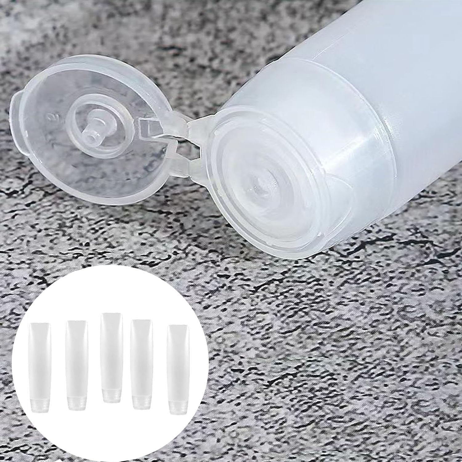 5-Pack 1oz Travel Bottles Leak Proof - Refillable Clear Toiletry Containers for Shampoo, Lotion & Cosmetics, Empty Squeeze Tubes with Twist Cap, TSA Approved Portable Dispensers