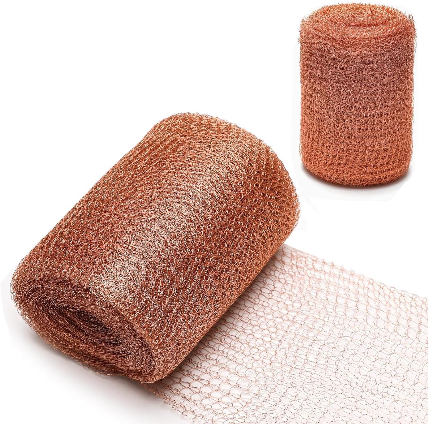 Copper Mesh Roll,Gap Blocker for Building Hole,Knitted Pure Copper Mesh Blocker for Mouse, Birds, Snail, Bat,DIY Fill Fabric,Protect Saplings&Seeds,Rodent Stopper Mesh for Home, Garden 20FT/6M