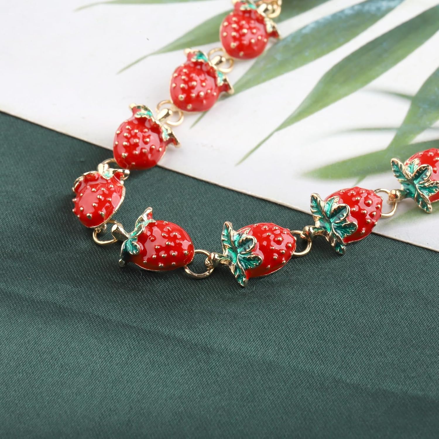 Strawberry Bracelet Fruit Strawberry Lover Gifts Strawberry Pendent Jewelry Strawberry Charm Bracelet