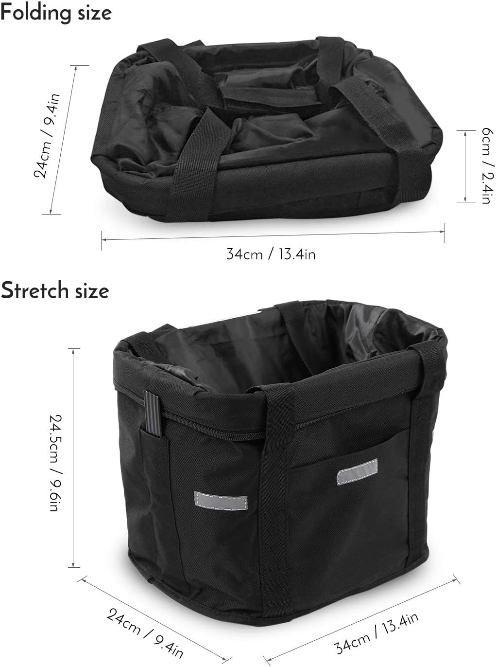 Waterproof Removable Bicycle Front Basket with Aluminum Frame, Pet Carrier & Multi-Purpose Handlebar Bag for Shopping & Outdoor Use