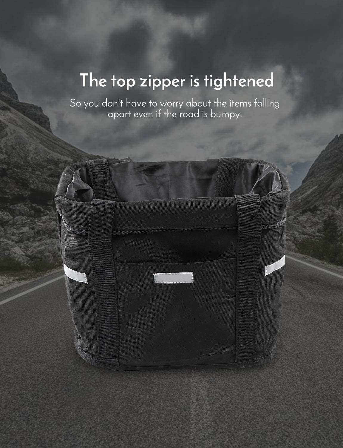 Waterproof Removable Bicycle Front Basket with Aluminum Frame, Pet Carrier & Multi-Purpose Handlebar Bag for Shopping & Outdoor Use