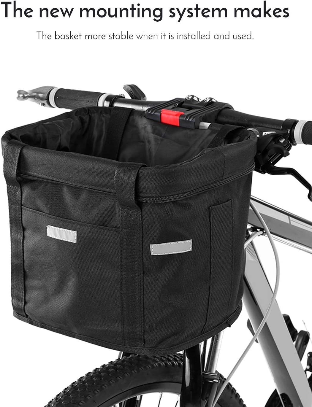 Waterproof Removable Bicycle Front Basket with Aluminum Frame, Pet Carrier & Multi-Purpose Handlebar Bag for Shopping & Outdoor Use