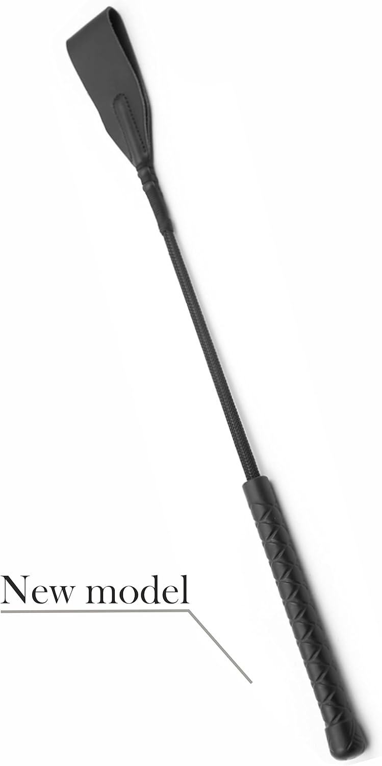 Horse Whip 27" Crop 18" Faux Leather Set Black Riding Whip Horse and Crops Equestrian Horse Whip Set