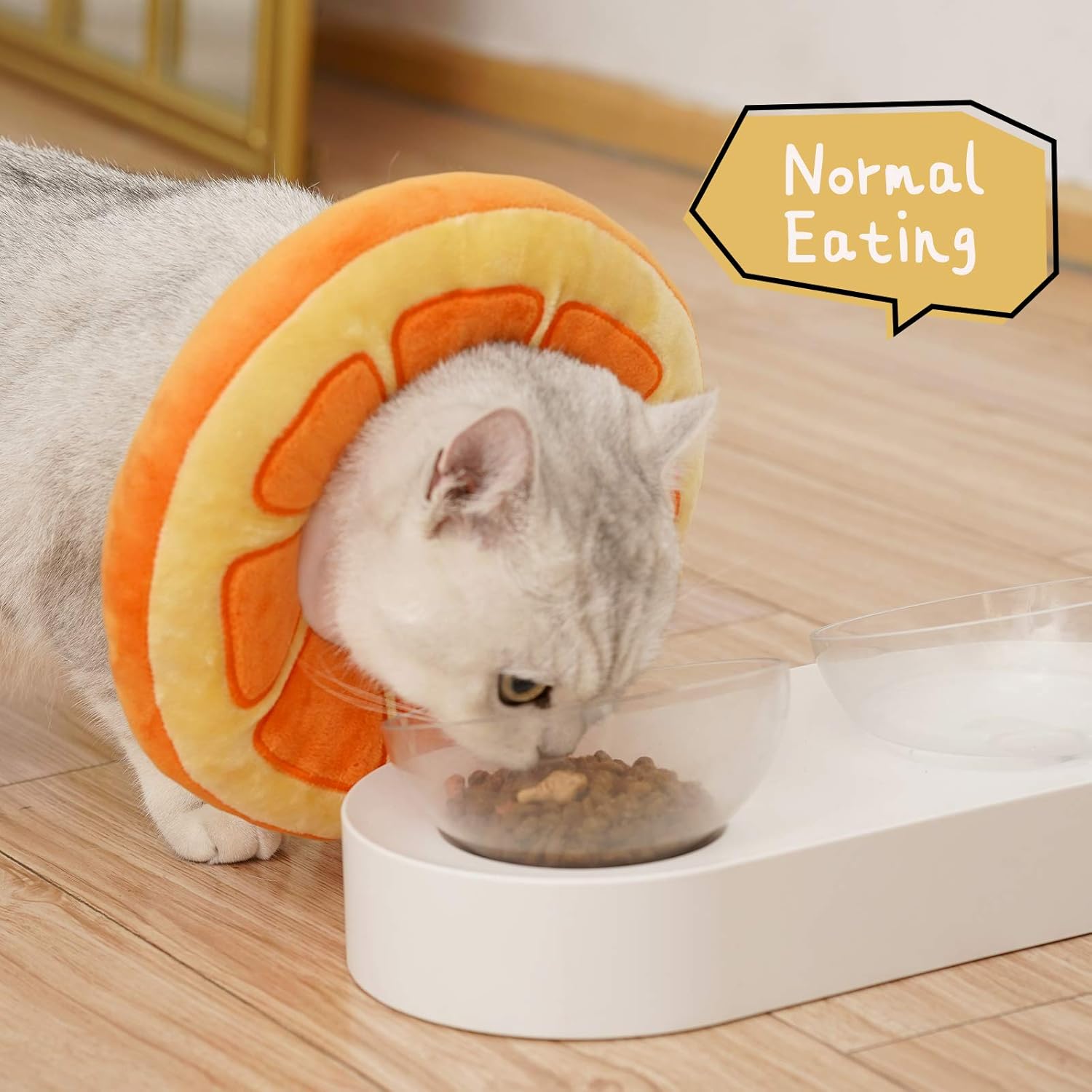 Adjustable Cat Cone Collar Soft, Cute Cat Donut Collar After Surgery, Kitten Recovery Cones to Stop Licking