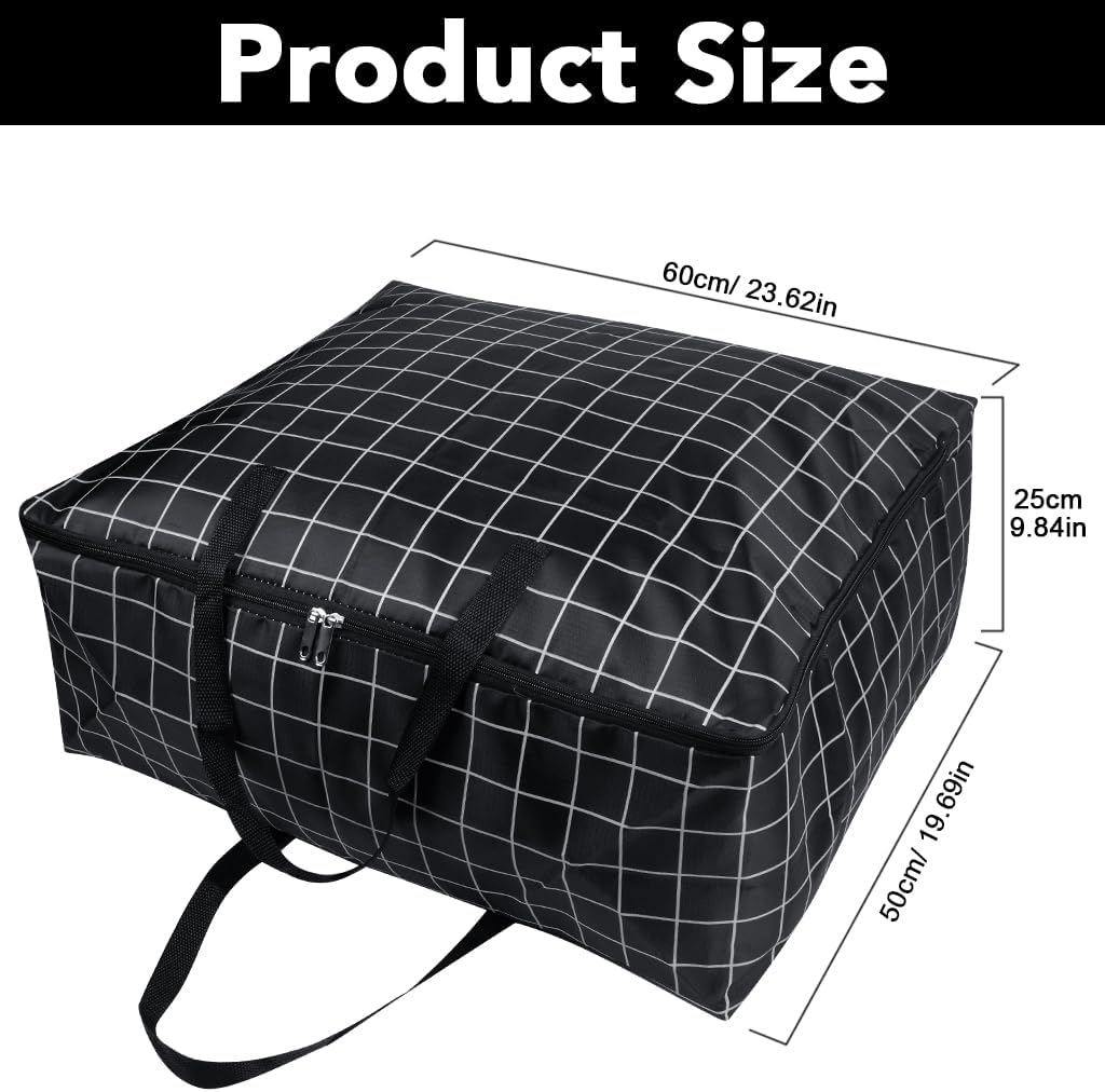 75L Large Storage Bags 2 Pcs Clothes Storage Bags with Zips Heavy Duty Oxford Cloth Moving Bags Waterproof Underbed Storage Bag for Clothes,Blankets,Pillows,Bedding