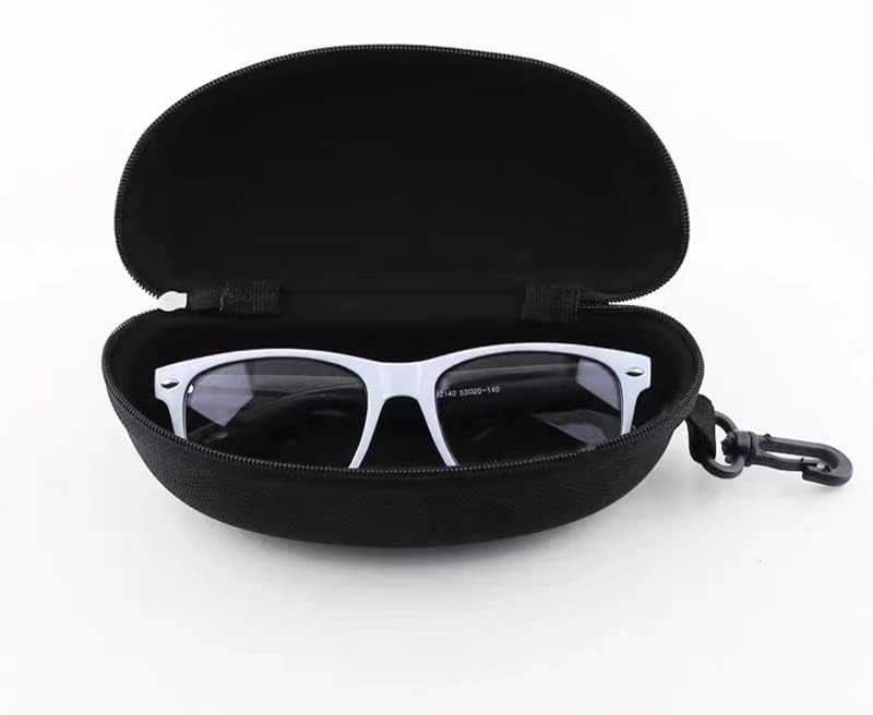 3pcs Zipper Hard Shell Sunglasses Case Eyeglasses Case Portable Travel Glasses Case with Plastic Carabiner Hook