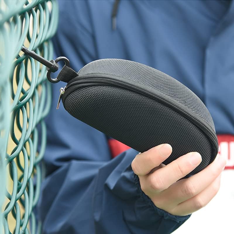 3pcs Zipper Hard Shell Sunglasses Case Eyeglasses Case Portable Travel Glasses Case with Plastic Carabiner Hook