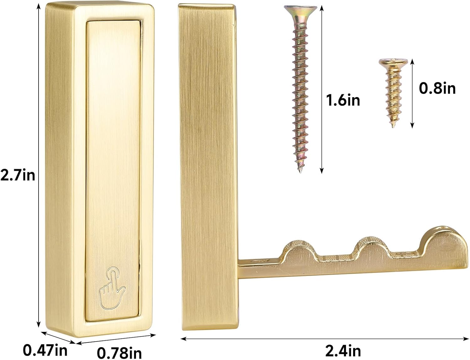 Folding Hooks 4 Pack Foldable Coat Hook Heavy Duty Wall Hooks for Hanging Coats, Towel, Hat, Backpacks Gold