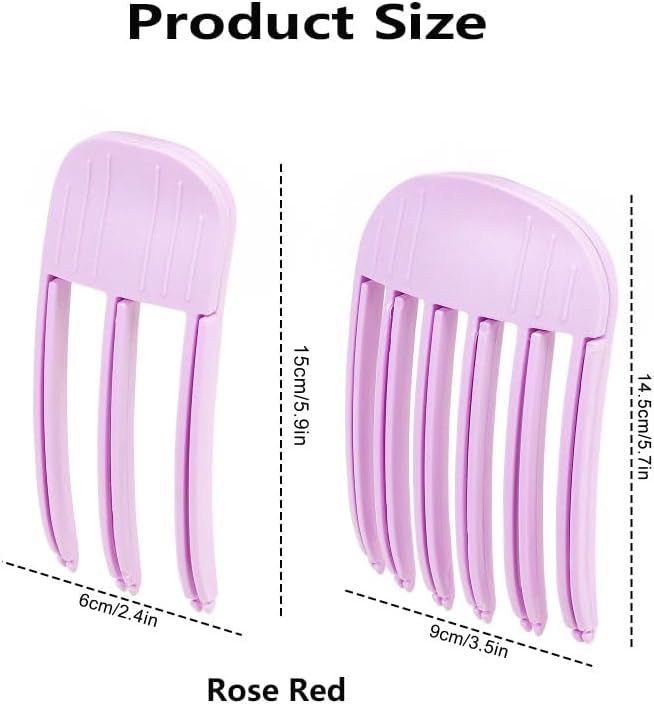2 Pcs Wind Shaping Styling Comb for Fluffy Bangs,No-Trace Hair Root Lifting Hair Volume Clip,Easy High Crown Volume Tool,Quick Hair Styling Tools Volumizing Hair Clips for All Hair Types Rose Red