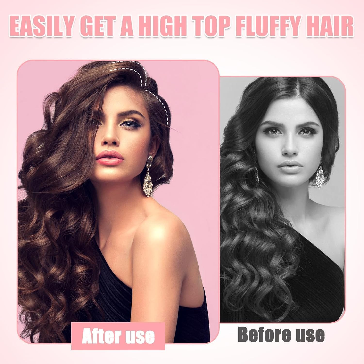 2 Pcs Wind Shaping Styling Comb for Fluffy Bangs,No-Trace Hair Root Lifting Hair Volume Clip,Easy High Crown Volume Tool,Quick Hair Styling Tools Volumizing Hair Clips for All Hair Types Rose Red