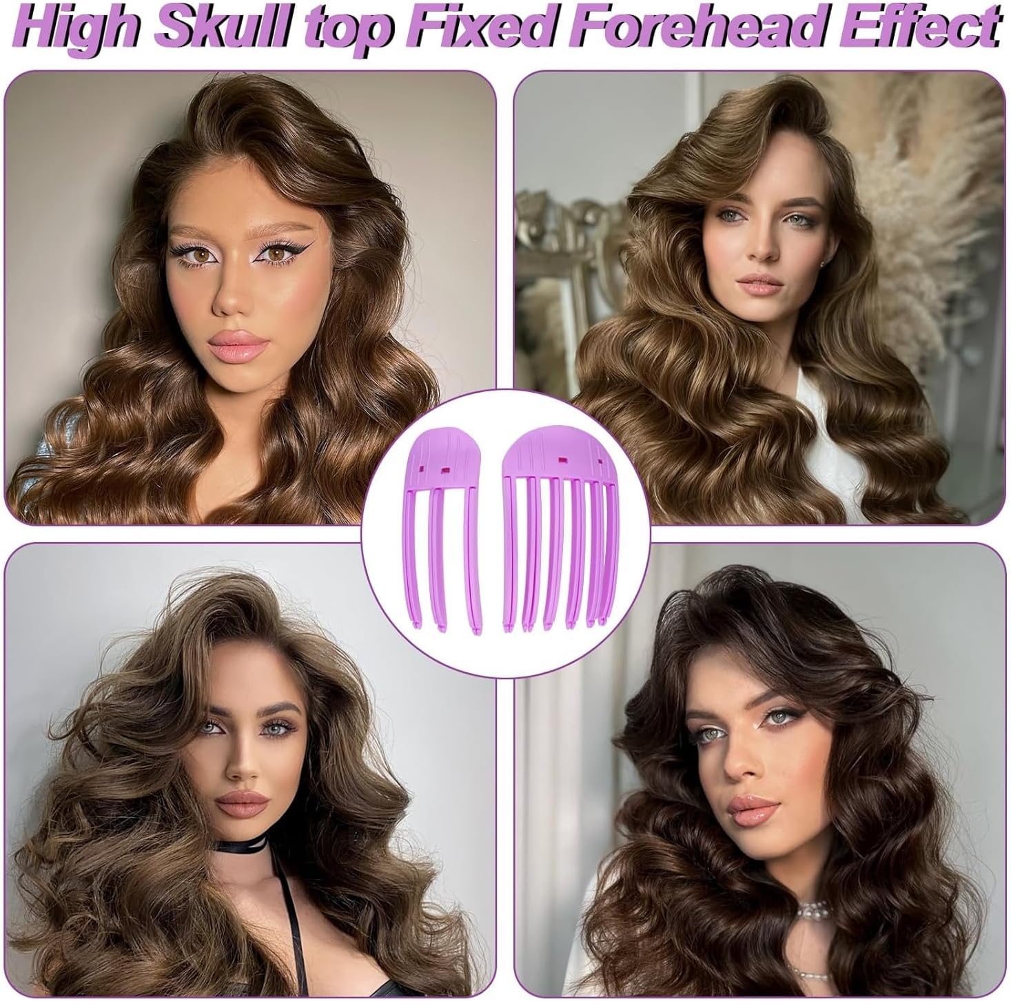 2 Pcs Wind Shaping Styling Comb for Fluffy Bangs,No-Trace Hair Root Lifting Hair Volume Clip,Easy High Crown Volume Tool,Quick Hair Styling Tools Volumizing Hair Clips for All Hair Types Rose Red