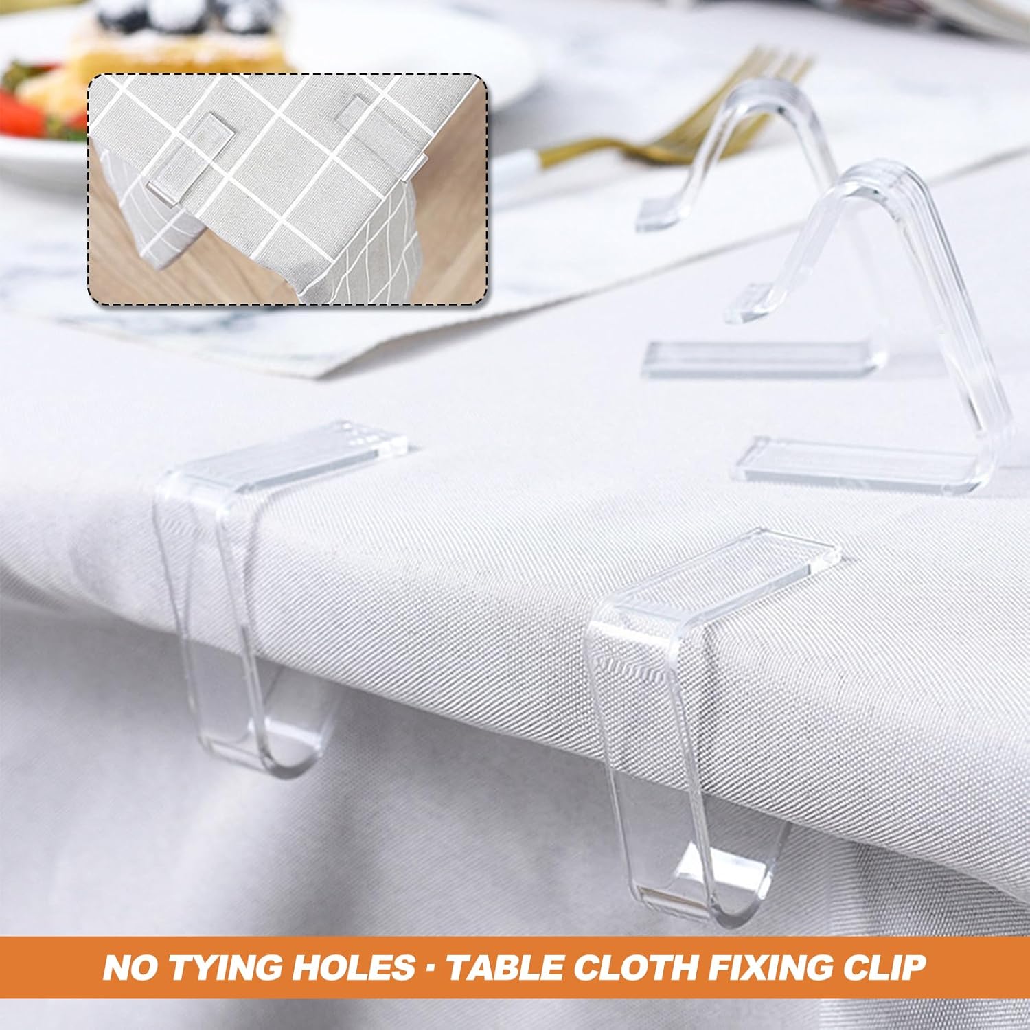 Picnic Table Cloth Clips Outdoor, 12 Pcs Plastic Tablecloth Clips Clear Table Cloth Holder Cover Clip for Tablecloth Indoor Home
