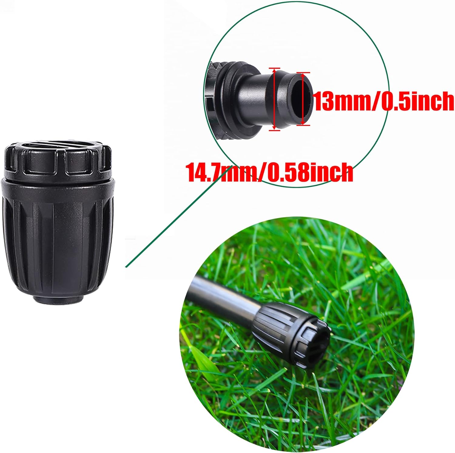 1/2 inch Irrigation Fittings End Plugs For 1/2" ID x0.6-0.63" OD 16mm Drip Tubing Connectors-10 Pcs/pack