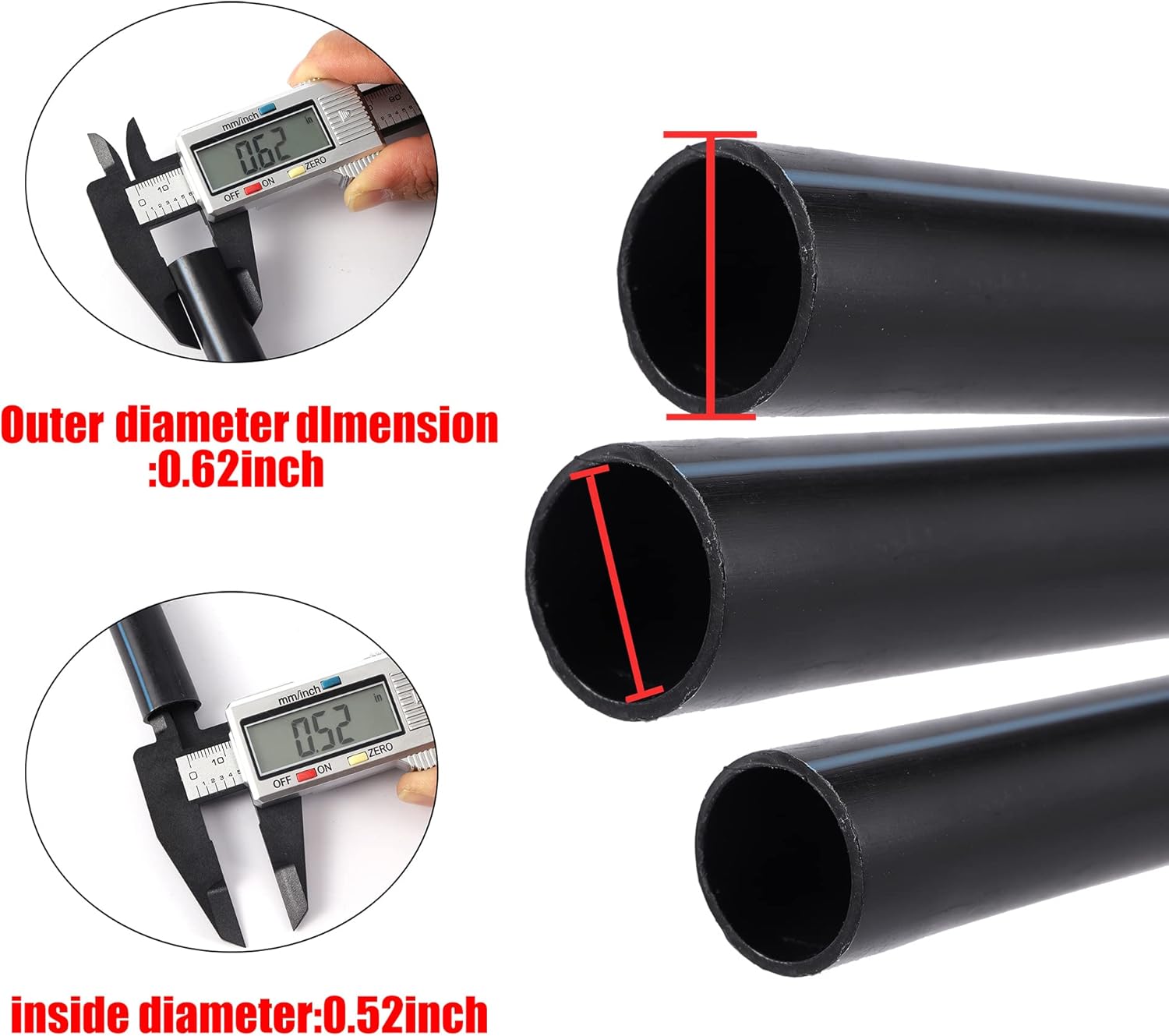 1/2 inch Irrigation Fittings End Plugs For 1/2" ID x0.6-0.63" OD 16mm Drip Tubing Connectors-10 Pcs/pack