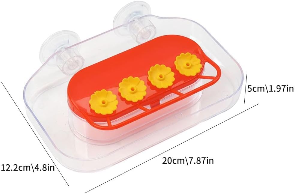 Window Hummingbird Feeders - Hanging Hummingbird Feeder with Suction Cup, Tabletop Humming Bird Feeder Bird Water Station Trays, Easy to Clean and Refill Plastic Humming Bird Feeder Yellow