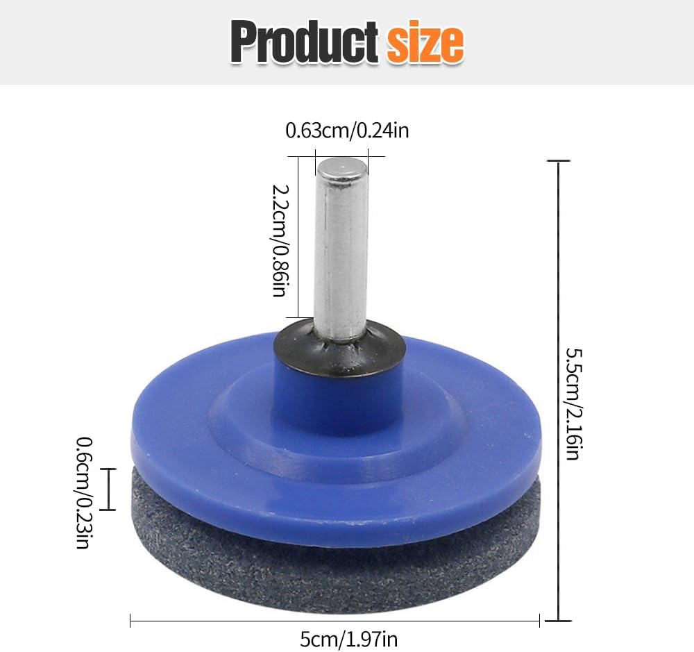 Lawn Mower Blade Sharpener, 3/4/5PCS Lawn Mower Blade Sharpener Tool Kits, Universal Lawnmower Blade Sharpener for Any Hand Drill for Man Dad Blue/3PC
