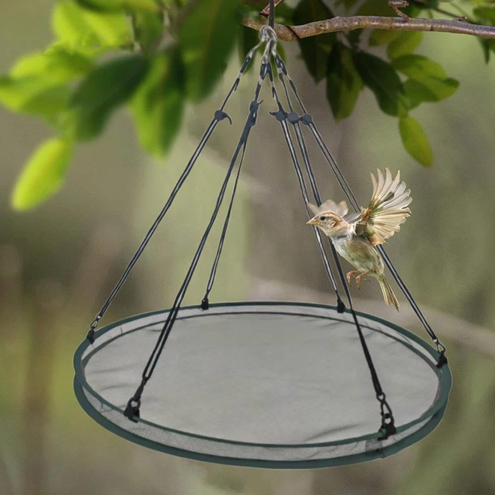 Bird Seed Catcher Tray for Hanging Bird Feeder, Large Outdoor Platform Tray with Adjustable Hanging Hoop, Deep Birdseed Holder for Hummingbird and Bee Feeders in Garden, Lawn, Backyard L