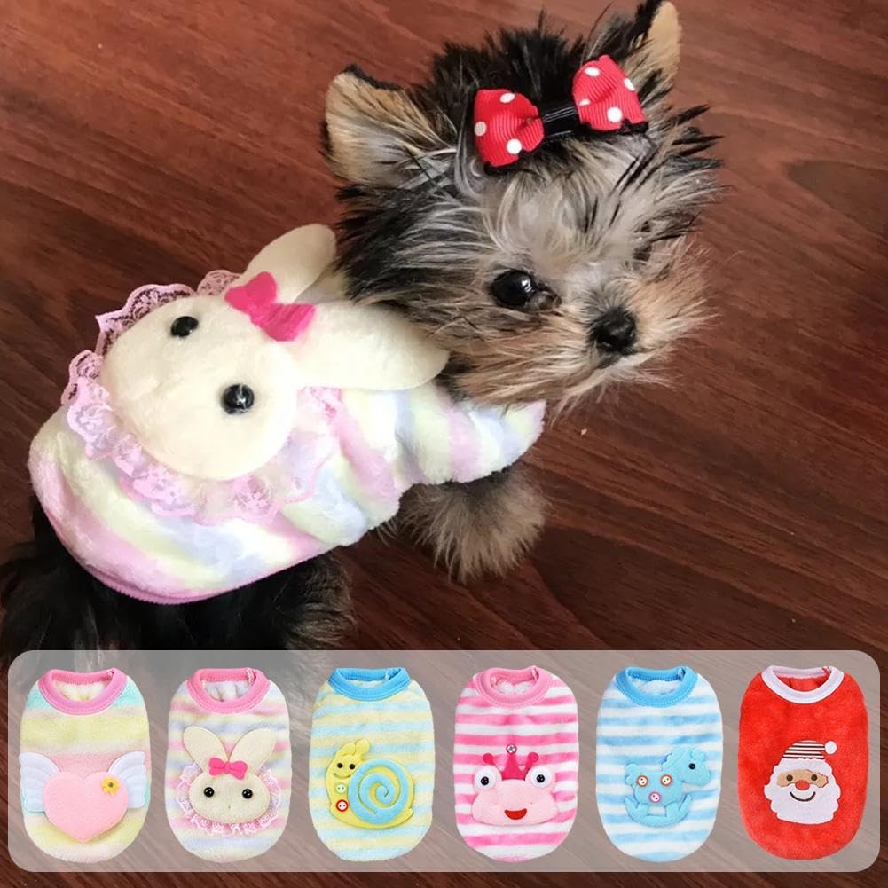 Dog Sweaters for Small Dogs Girl,Warm Soft Fleece Extra Small Dog Sweaters,Teacup Dog Clothes,Cute Sweater Pet Clothes for Kitten, Rabbits, Guinea Pig C XXXS