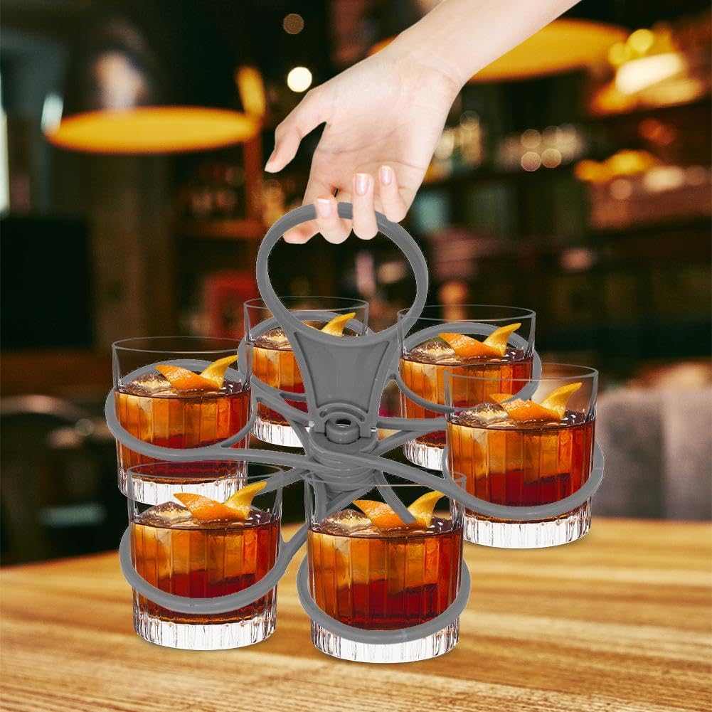 Rotating Cup Holder Fold Away Cup Carrier,Portable Drink Carrier for Big Cups,Reusable Drink Delivery Carrier with Handle for Festival Sports
