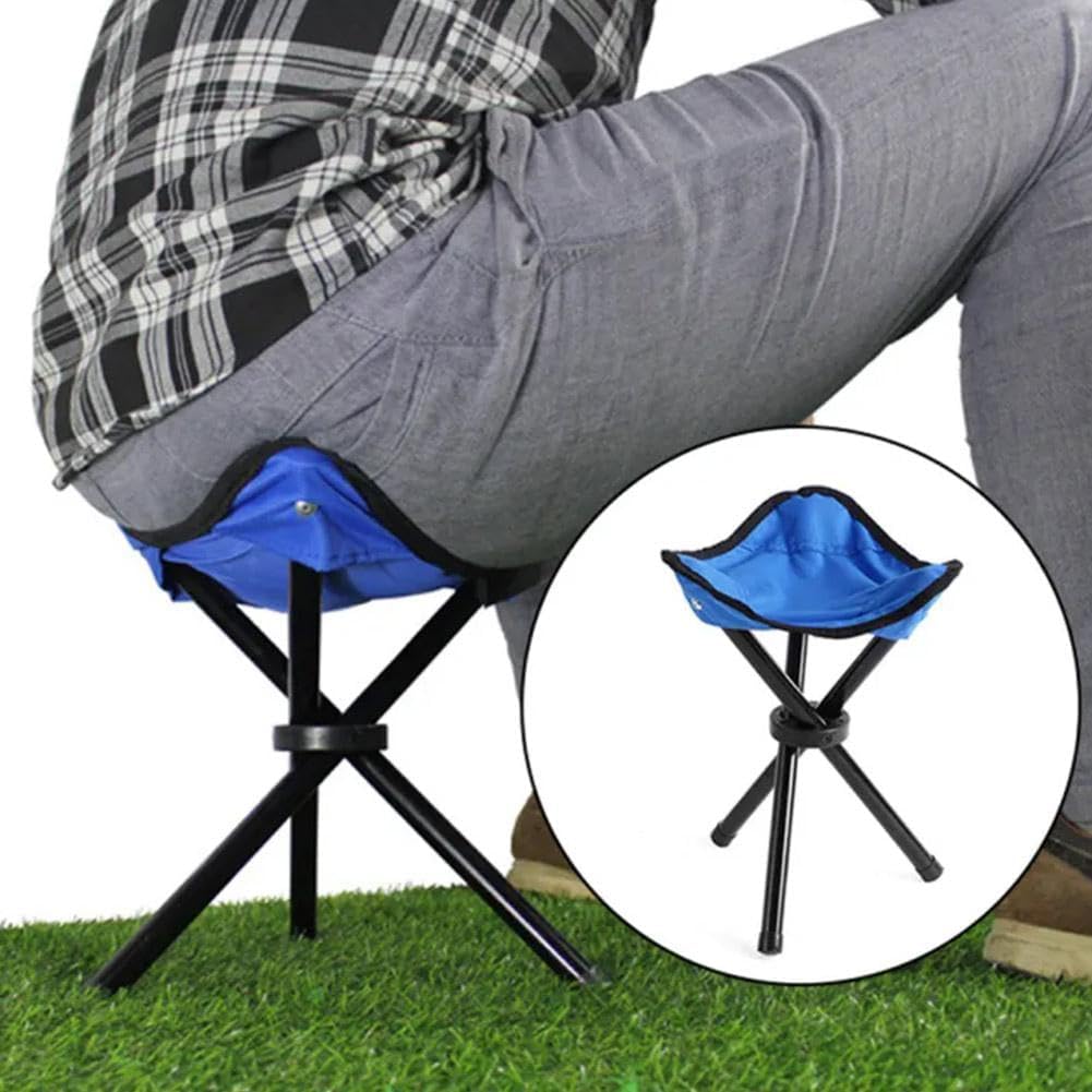 Travel Folding Camping Stool, Camping Fishing Stool for Adults, Portable Tripod Seat Fishing Chair Seat for Camping Fishing Hiking Gardening and Beach Garden Painting Red