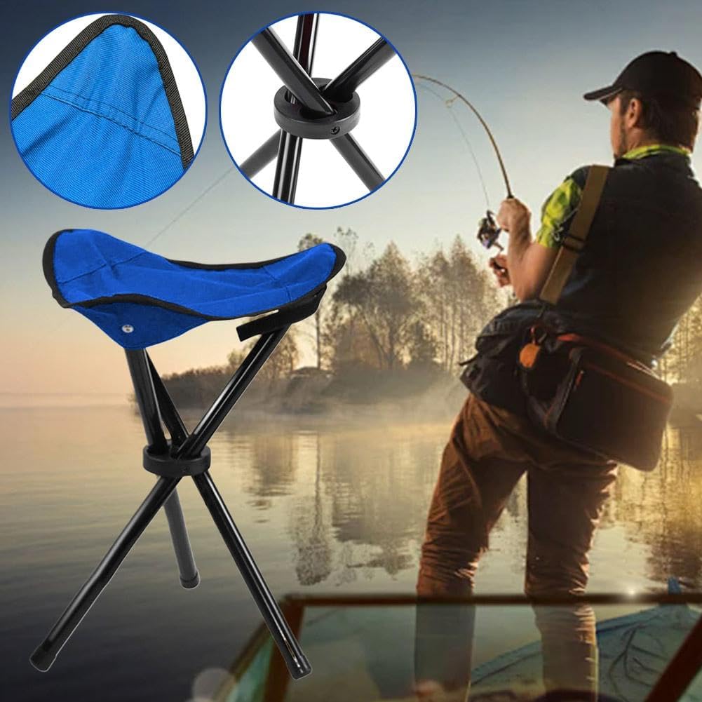 Travel Folding Camping Stool, Camping Fishing Stool for Adults, Portable Tripod Seat Fishing Chair Seat for Camping Fishing Hiking Gardening and Beach Garden Painting Red