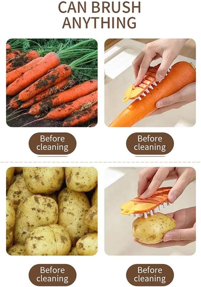 Vegetable Brush,Potato Brush Cleaning Brush,Multiple Fruit Vegetable Cleaning Brush,Vegetable Brush Scrubber for All Kinds Fruits Vegetables Orange