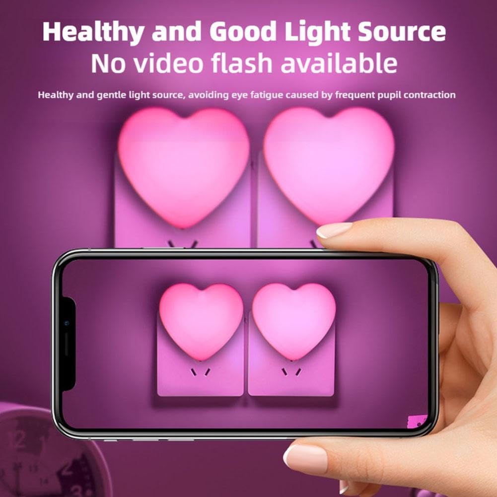 Love Heart Night Lights Plug into Wall - Heart Shape Nursery Nightlight with Light Sensors, Cute Soft LED Nightlight with Soft Warm Light for Bedroom, Nursery, Bathroom, Hallway White